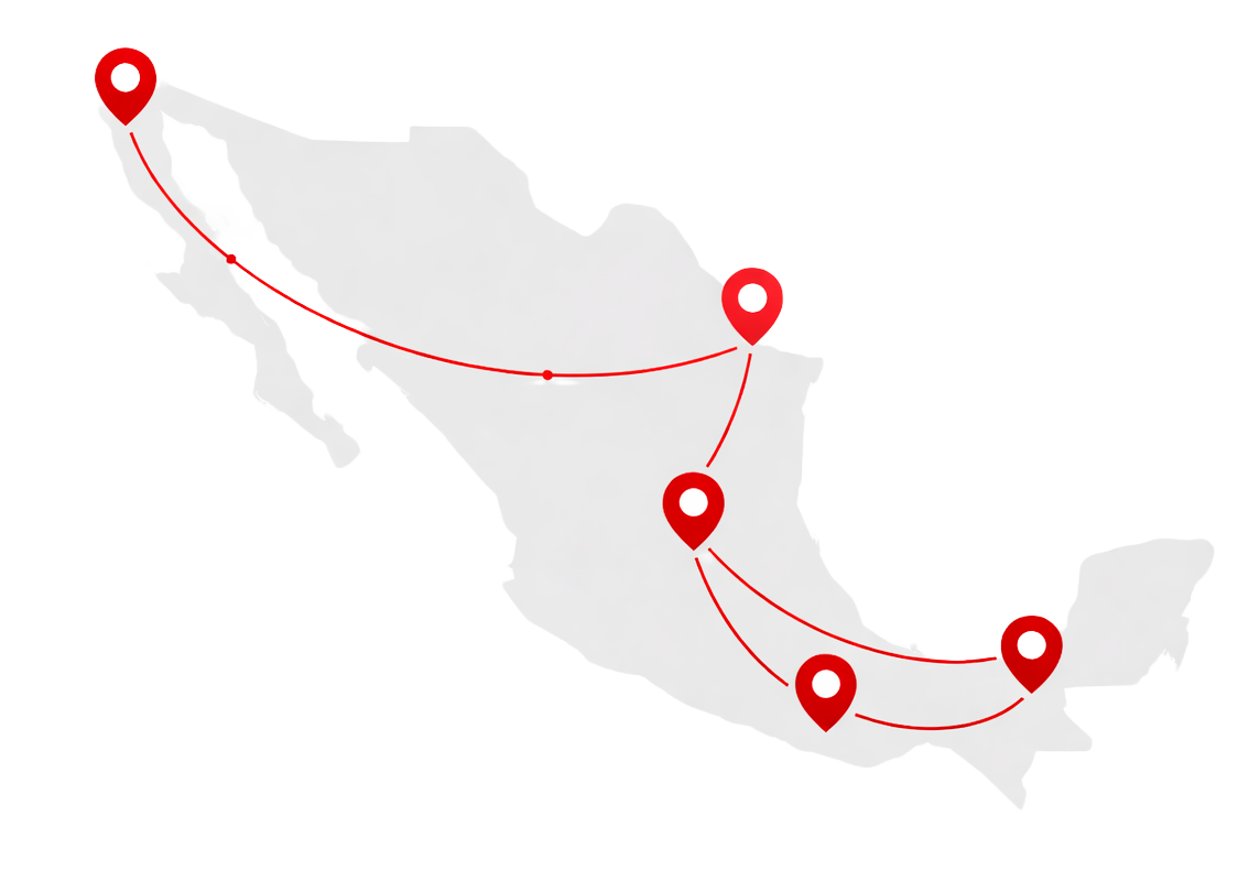 Mapa de cobertura nacional de ROSDEL LOGISTIC en México